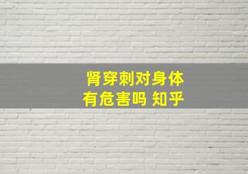 肾穿刺对身体有危害吗 知乎